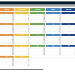 Wizard Excel Monthly Calendar Template