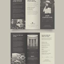 Outstanding Celebration Of Life Eulogy Funeral Fold Brochure Template Word