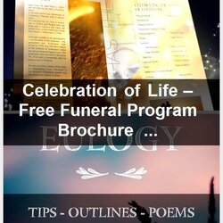 Brilliant Celebration Of Life Free Funeral Program Brochure In