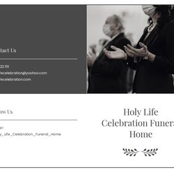Perfect Free Celebration Of Life Brochure Templates Customize Download Editable Funeral Bi Fold Template