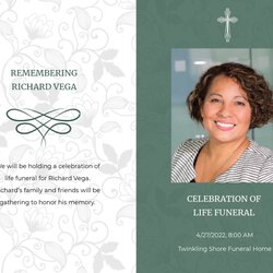 High Quality Free Celebration Of Life Brochure Templates Customize Download Funeral Obituary Bi Fold