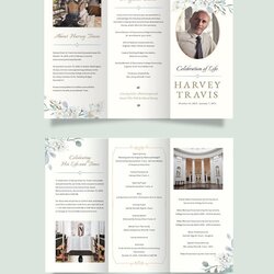 Peerless Celebration Of Life Brochure Templates Free Download Funeral Memorial Fold Template