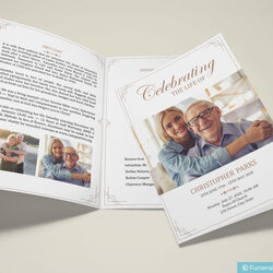 Magnificent Celebration Of Life Template For Beautiful Program Design Download Now Funeral Brochure