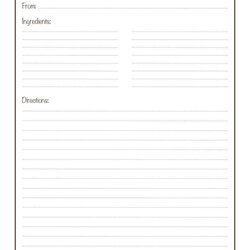 Marvelous Free Printable Recipe Pages With Regard To Templates Cards Sheets Co Card Template