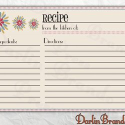 Cool Free Editable Recipe Card Templates For Microsoft Word Awesome Template Printable Cards File Book