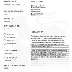 Terrific Free Recipe Card Template For Word