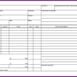 Spiffing Repair Invoice Template Excel Resume Examples Garage Auto Order