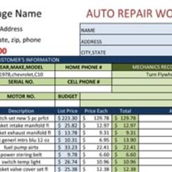 Auto Repair Work Order Template Charlotte Clergy Coalition Invoice Forms Thumb