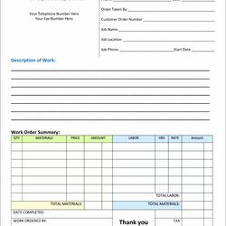 Perfect Auto Repair Order Template Excel Templates Work Via Fresh Download Of