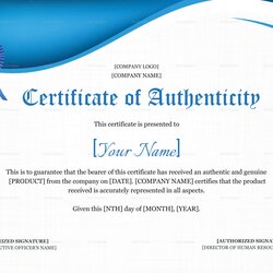 Supreme Certificate Of Authenticity Autograph Template Best Sample