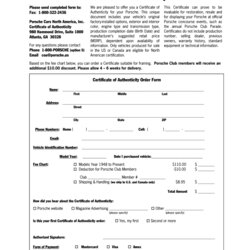 Sterling Form Porsche Fill Online Printable Blank Authenticity Autograph Large