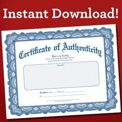 Champion Certificate Of Authenticity Download Blank Fill In