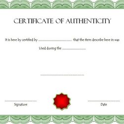 Exceptional Certificate Of Authenticity For Autograph Template Free