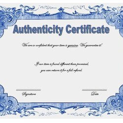 Great Certificate Of Authenticity For Gold Jewelry Template Official
