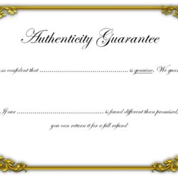 Terrific Certificate Of Authenticity Free Template Jewellery