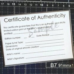 Outstanding Certificate Of Authenticity Template For Limited Edition Fine