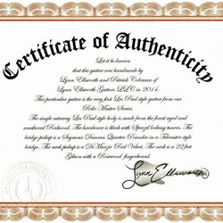 Admirable Certificate Of Authenticity Autograph Template Rare Ideas