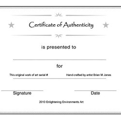 Superb Certificate Of Authenticity Autograph Template Presented Individuals Astounding Image