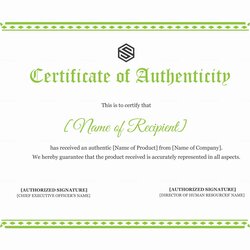 Brilliant Certificate Of Authenticity Autograph Template In