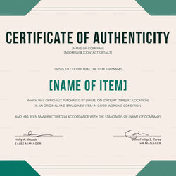 Perfect Certificate Of Authenticity Autograph Template With Photography