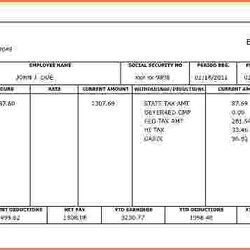 Exceptional Printable Pay Stub Templates In Word Format Template Check Payroll