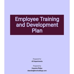 Exceptional Employee Training And Development Plan Template Google Docs Word