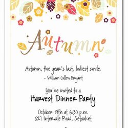 Great Fall Party Invitation Template In Invite
