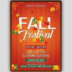 Smashing Fall Invitation Autumn Party Flyer Design Ticket