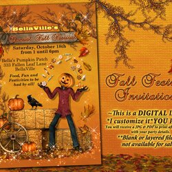 Outstanding Autumn Birthday Invitation Fall Party Festival Pumpkin Garden