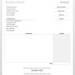 Tremendous Free Invoice Templates Template Simple Word Blank