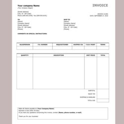 Supreme Free Printable Invoices For Word