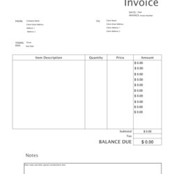 Superb Free Blank Invoice Templates In For Template Word