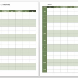 The Highest Quality Free Weekly Calendar Templates