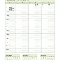Cool Weekly Calendar Template Microsoft Word Templates Excel
