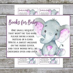 Terrific Baby Shower Invitation Girl Elephant Printable In