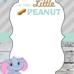 Preeminent Pin On Free Birthday Invitation Templates Elephant Printable Peanut Little Invitations Baby Shower