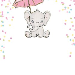 Splendid Cute Elephant Baby Shower Invitation Template Greetings Island
