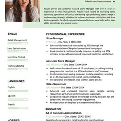 Tremendous One Page Resume Template In Word Format Free Download Curriculum Vitae
