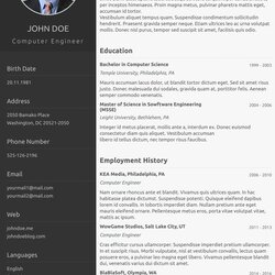 Champion Free One Page Resume Template