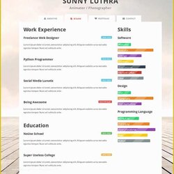 Very Good Single Page Resume Template Free Of Templates Examples Samples Format