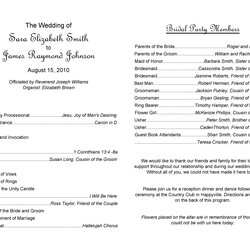 Fine Printable Wedding Program Examples Templates Template Ceremony List Song Database Invitation Mb
