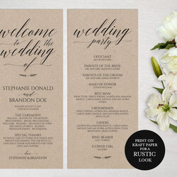 Fantastic Wedding Program Template Card Making Design Bundles Example Cart