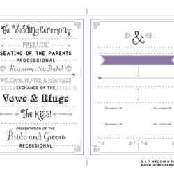 Free Printable Wedding Program Mountain Modern Life Template Templates Word Church Microsoft Editable Print