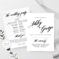 Swell Wedding Ceremony Program Template Free Download For Your Needs