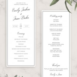 Wizard Wedding Program Templates Download Or Order Prints Printable Simple Elegant Template