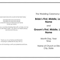 Eminent Printable Wedding Program Examples Templates Template Ceremony Script Short Funny Kb
