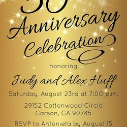 Anniversary Invitation Gold Party Invite By Invitations Wedding Birthday Golden Templates Him Gifts India