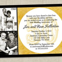 Admirable Anniversary Invitation Template Invitations Wedding Golden Party Silver Wording Funny Templates