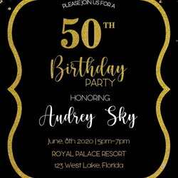 Superb Black And Gold Birthday Invitation Templates Editable With Ms Party