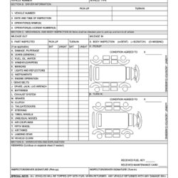 Vehicle Inspection Sheet Template Printable Documents
